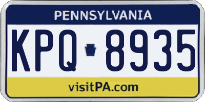 PA license plate KPQ8935