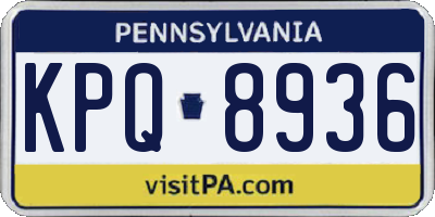 PA license plate KPQ8936