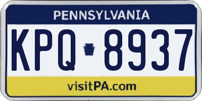 PA license plate KPQ8937