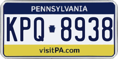 PA license plate KPQ8938