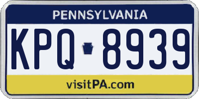 PA license plate KPQ8939