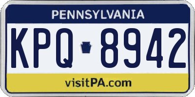 PA license plate KPQ8942