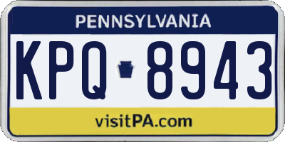 PA license plate KPQ8943