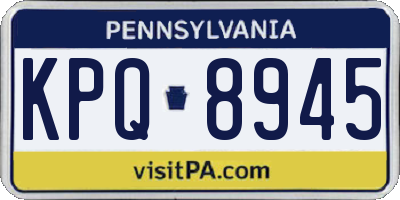 PA license plate KPQ8945
