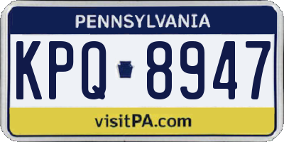 PA license plate KPQ8947