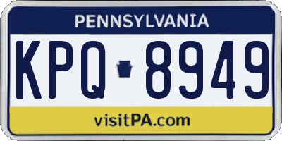 PA license plate KPQ8949
