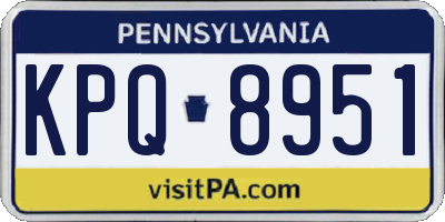 PA license plate KPQ8951