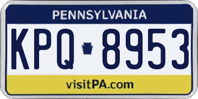 PA license plate KPQ8953