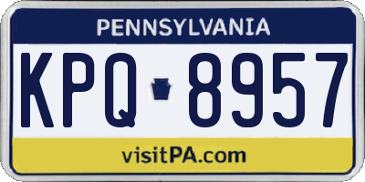 PA license plate KPQ8957