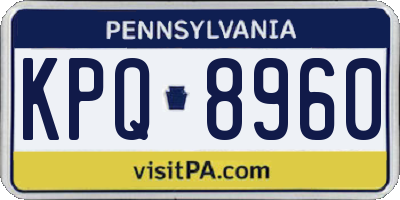 PA license plate KPQ8960