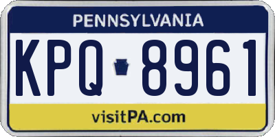 PA license plate KPQ8961