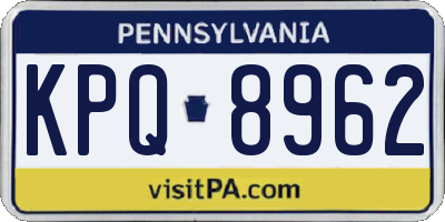 PA license plate KPQ8962