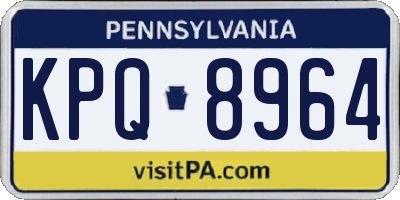 PA license plate KPQ8964