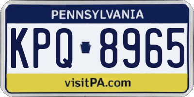PA license plate KPQ8965