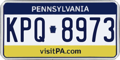 PA license plate KPQ8973