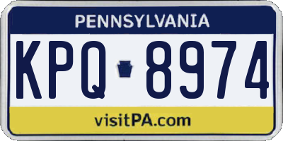 PA license plate KPQ8974