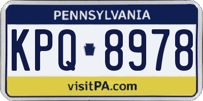 PA license plate KPQ8978