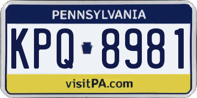 PA license plate KPQ8981