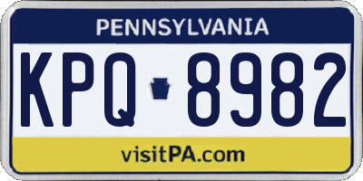 PA license plate KPQ8982