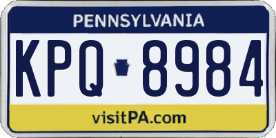 PA license plate KPQ8984