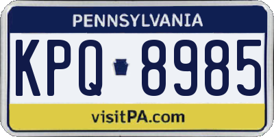 PA license plate KPQ8985