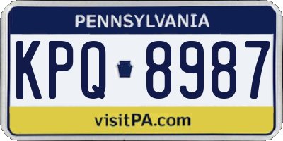 PA license plate KPQ8987
