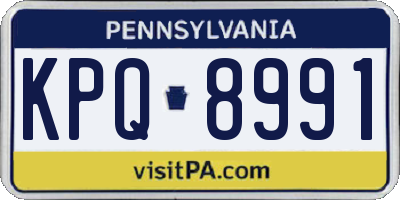PA license plate KPQ8991