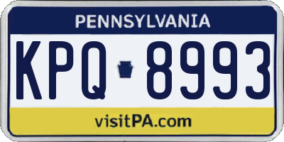 PA license plate KPQ8993