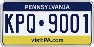 PA license plate KPQ9001