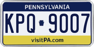 PA license plate KPQ9007