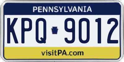 PA license plate KPQ9012