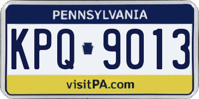 PA license plate KPQ9013