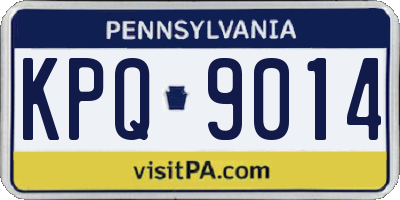 PA license plate KPQ9014
