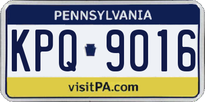 PA license plate KPQ9016