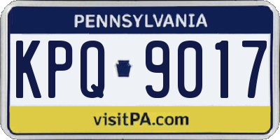 PA license plate KPQ9017
