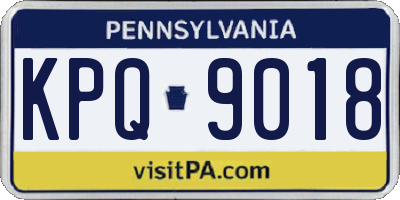 PA license plate KPQ9018