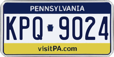 PA license plate KPQ9024