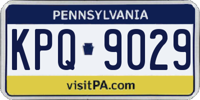 PA license plate KPQ9029