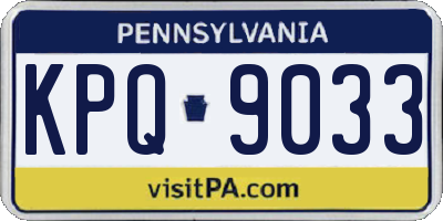 PA license plate KPQ9033
