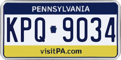 PA license plate KPQ9034