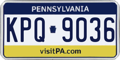 PA license plate KPQ9036
