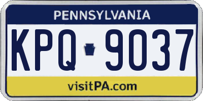 PA license plate KPQ9037