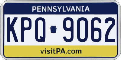 PA license plate KPQ9062