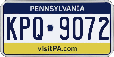 PA license plate KPQ9072