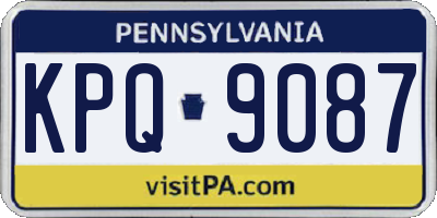 PA license plate KPQ9087