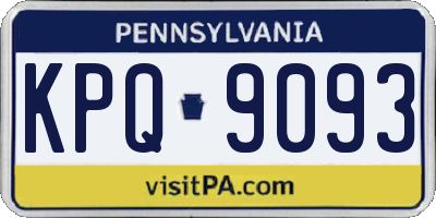 PA license plate KPQ9093