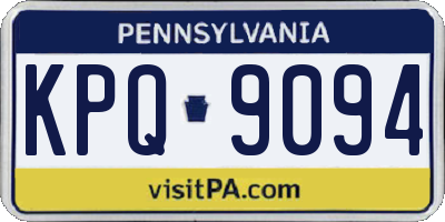PA license plate KPQ9094