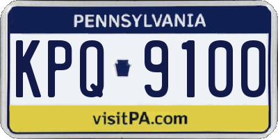 PA license plate KPQ9100