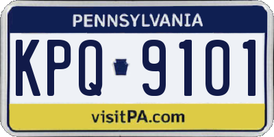 PA license plate KPQ9101