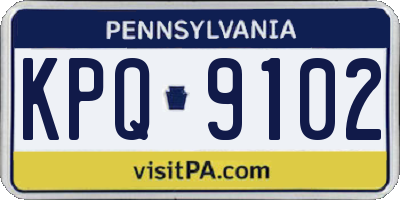 PA license plate KPQ9102
